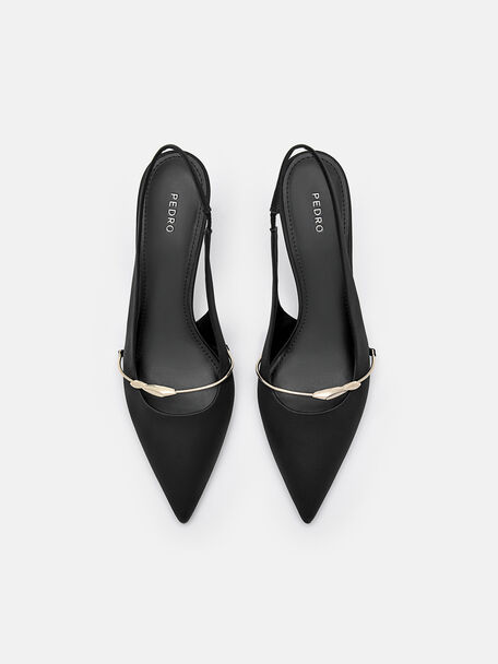 PEDRO Icon Leather Heel Sandals, Black
