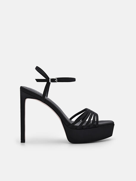 Iza Fabric Platform Heel Sandals, 