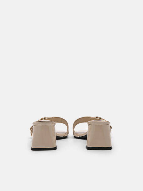 PEDRO Icon Leather Heel Sandals, Black