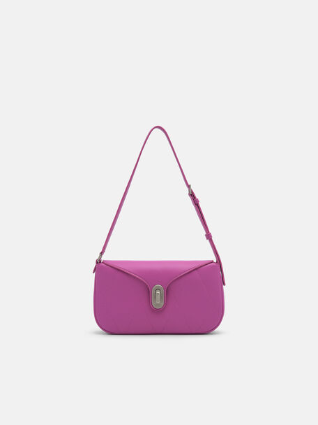 Tas Bahu Berlapis Elin, Fuchsia