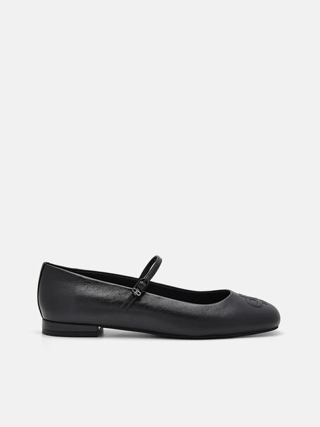 PEDRO Icon Leather Ballerina Flats, Black