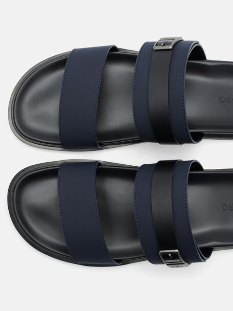 PEDRO Icon Leather Heel Sandals, Black