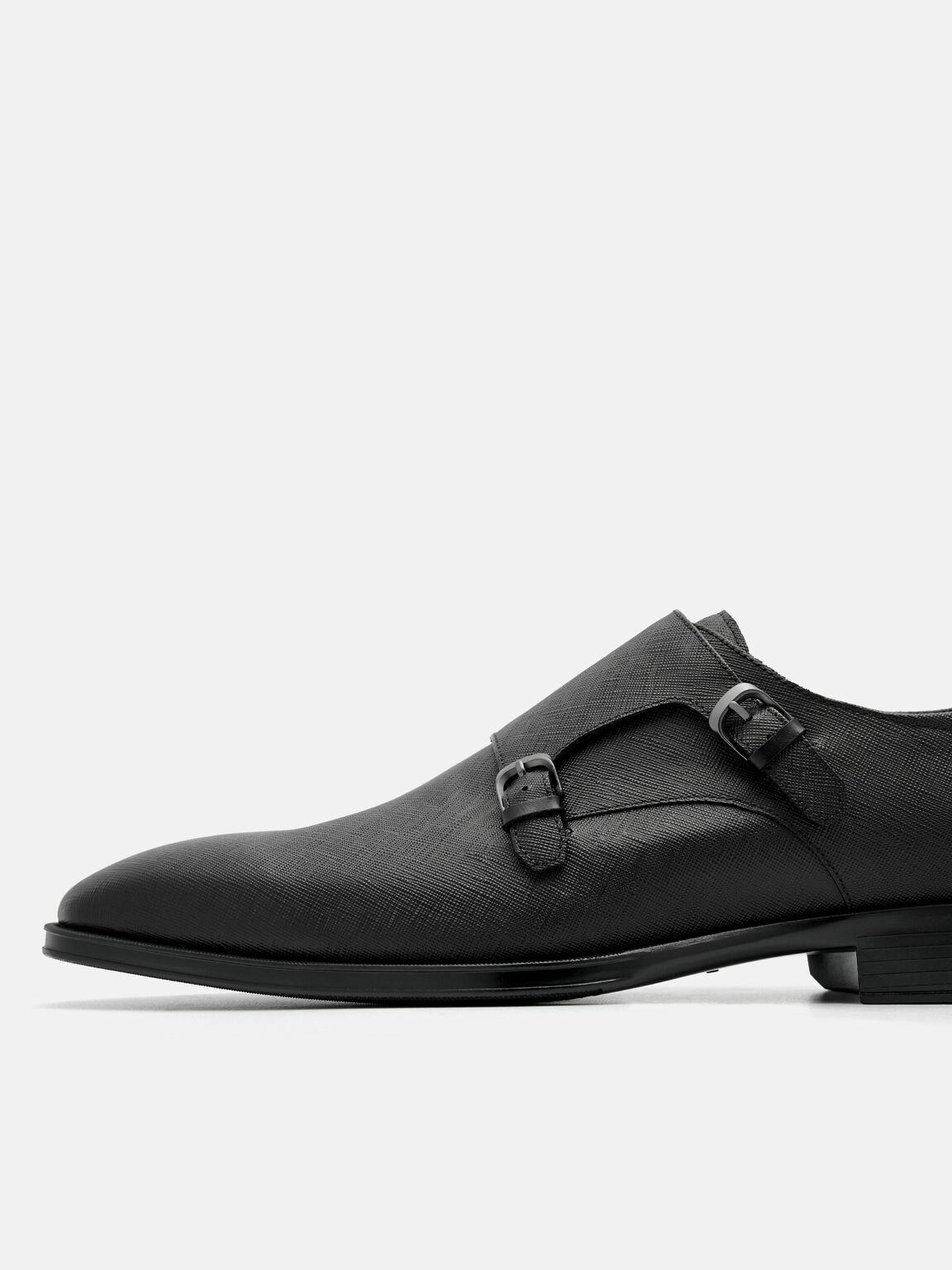 Saffiano Leather Double Monkstrap Shoes, , hi-res