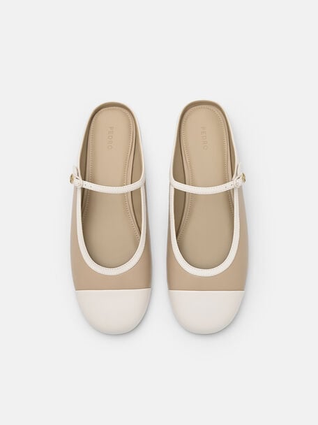 Sepatu Mules dengan Ujung Cap Toe, 