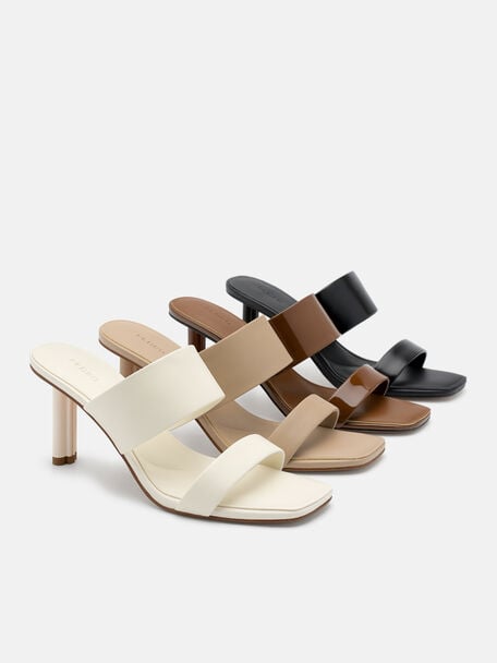 PEDRO Icon Leather Heel Sandals, Black
