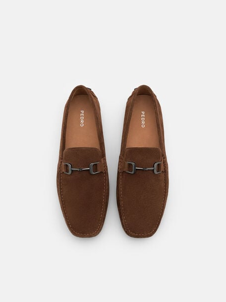 Suede Horsebit Driving Shoes, 