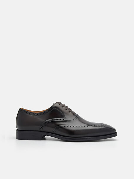 Sepatu Oxford Brogue Kulit, , hi-res