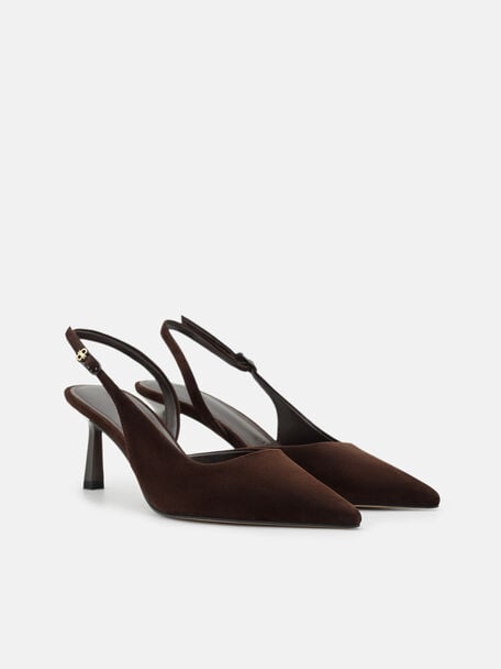 Isla Suede Slingback Heel Pumps, , hi-res