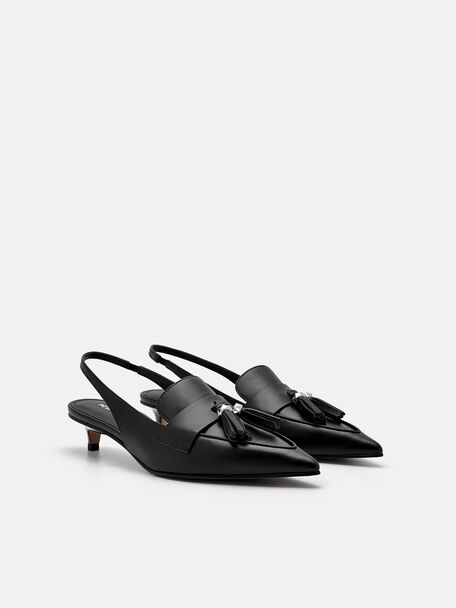 PEDRO Icon Leather Heel Sandals, Black