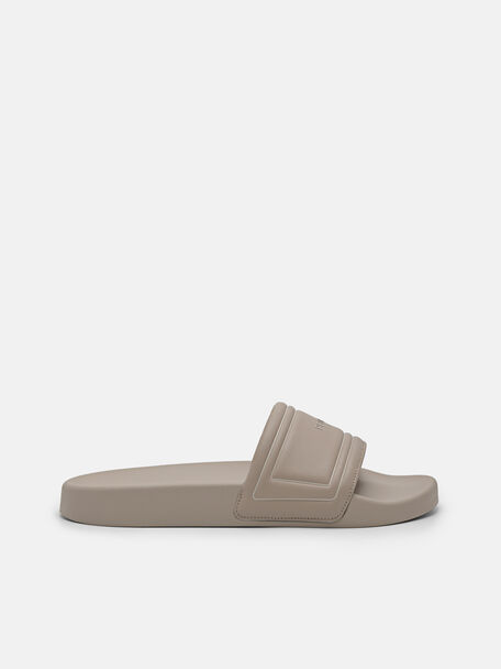 Billie Slide Sandals, Taupe, hi-res