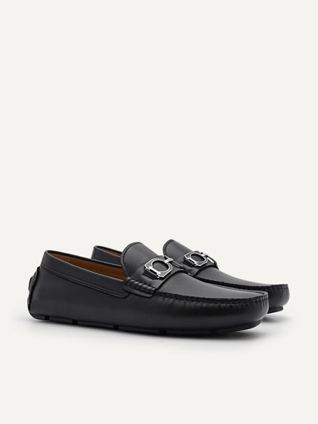 PEDRO Icon Leather Heel Sandals, Black