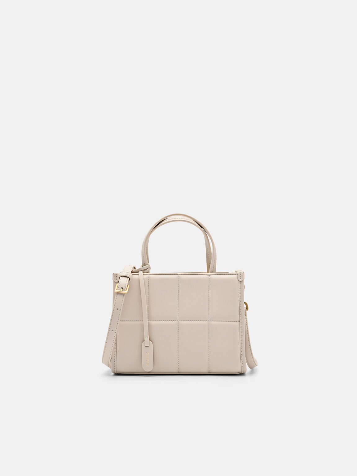 Charlotte Quilted Handbag, Beige, hi-res