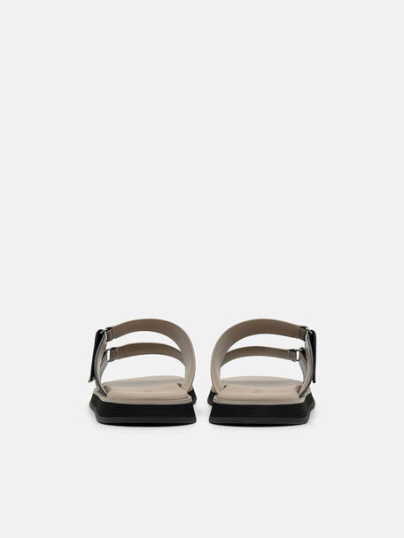 PEDRO Icon Leather Heel Sandals, Black