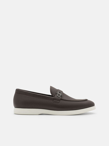 Tumbled Leather Loafers, , hi-res