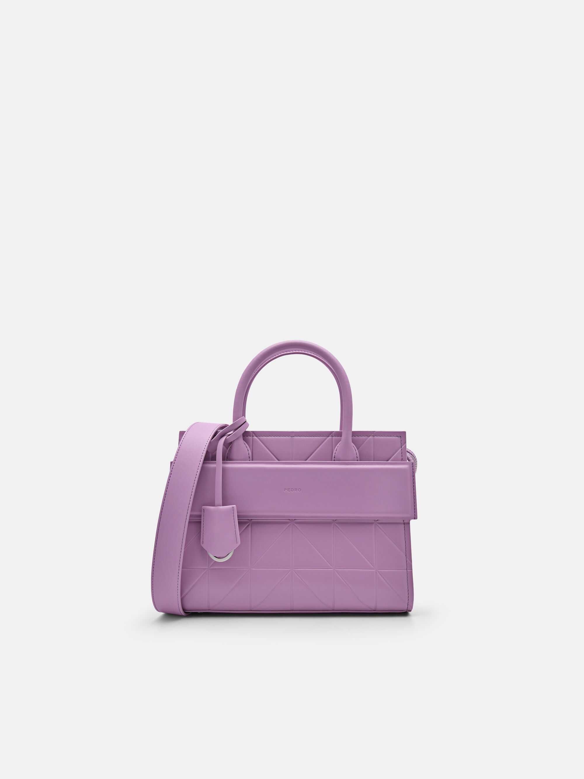 Purple PEDRO Studio Bella Leather Handbag in Pixel - PEDRO ID