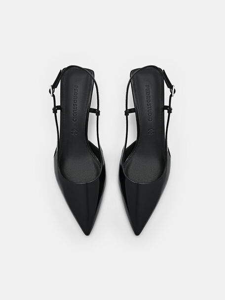 PEDRO Icon Leather Heel Sandals, Black