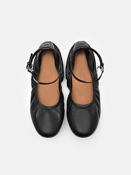 PEDRO Icon Leather Heel Sandals, Black