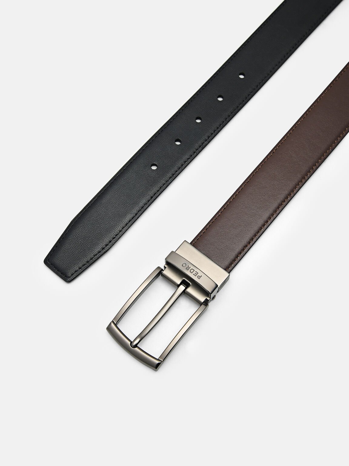 Leather Reversible Pin Belt, 