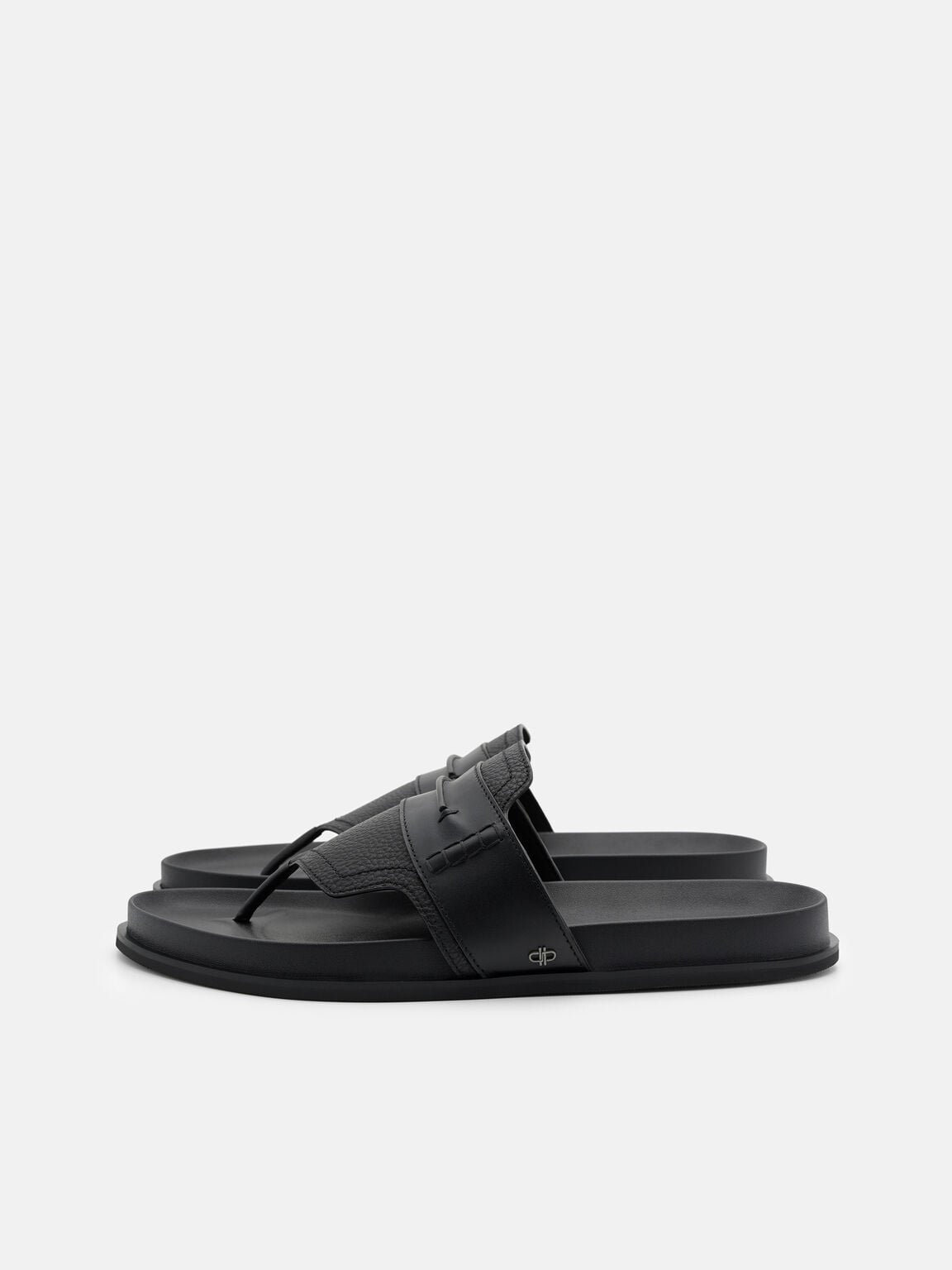 Tumbled Leather Penny Thong Sandals, , hi-res