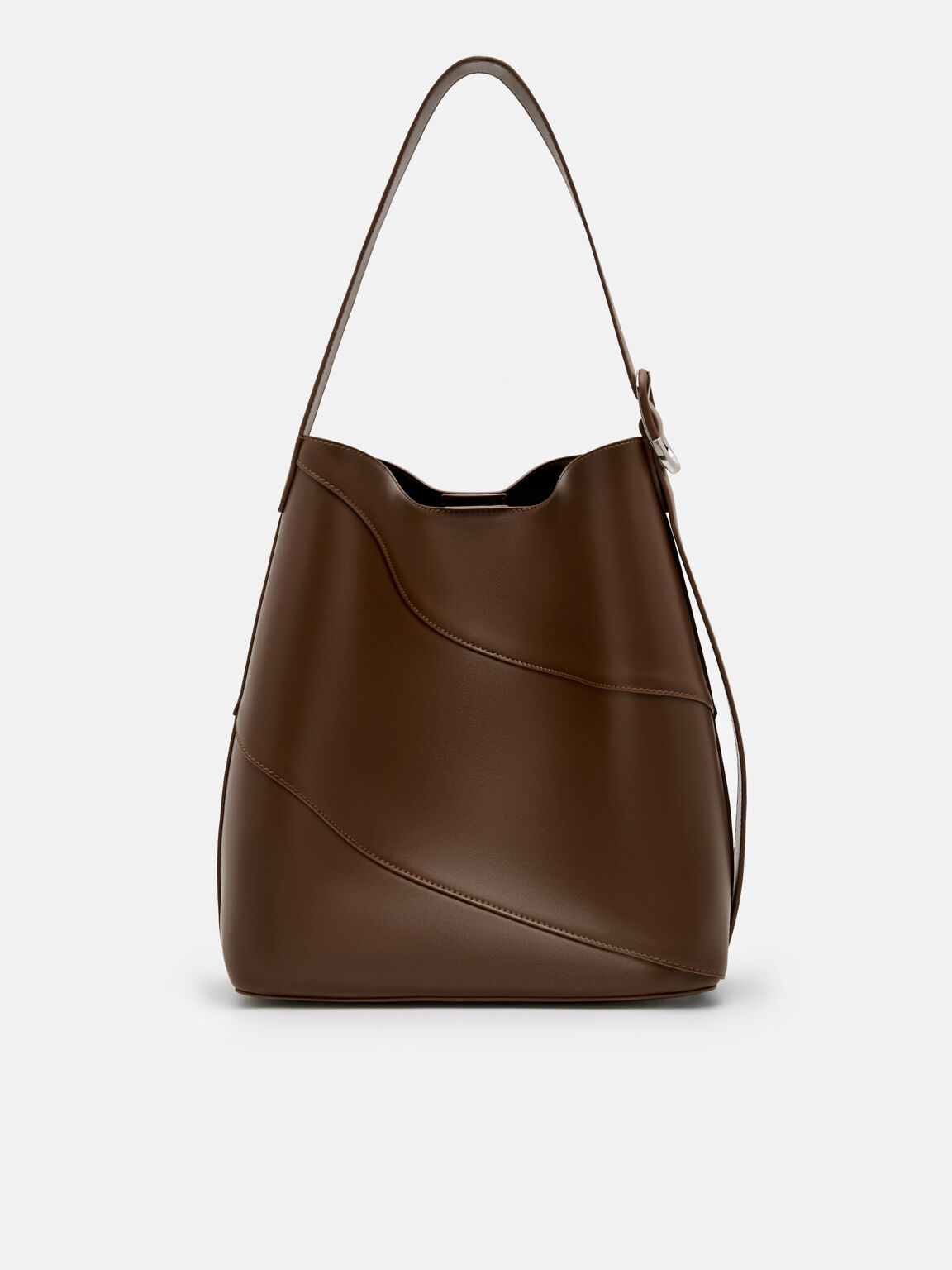 Tas Bridget Oversized Bucket, Dark Brown