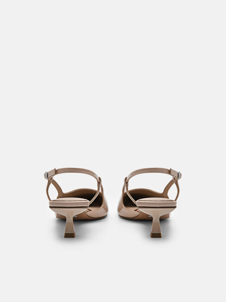 PEDRO Icon Leather Heel Sandals, Black