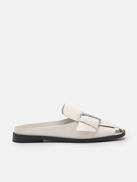 Alyda Leather Mules, Chalk, hi-res