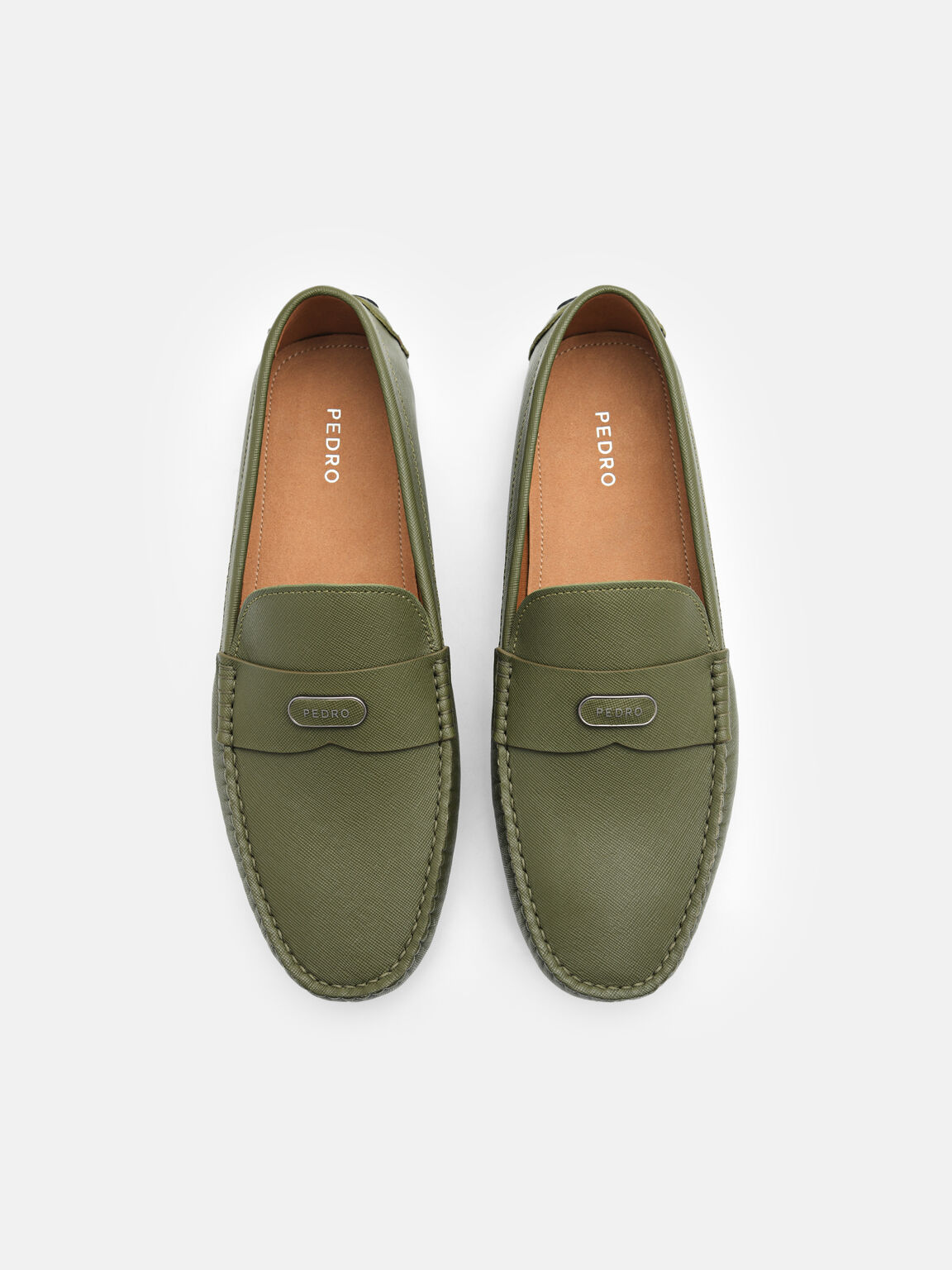 Embossed Leather Driving Shoes, 