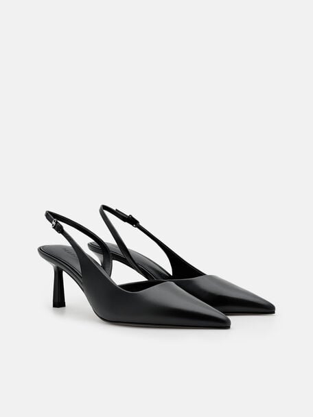 Isla Leather Slingback Heel Pumps, , hi-res