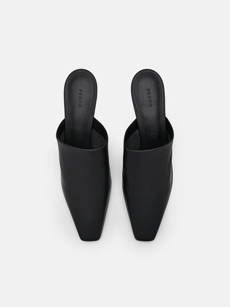 PEDRO Icon Leather Heel Sandals, Black