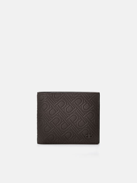 Embossed Leather Bi-Fold Flip Wallet, , hi-res