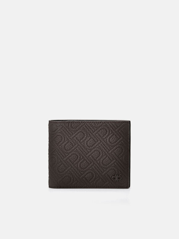 Embossed Leather Bi-Fold Flip Wallet, , hi-res