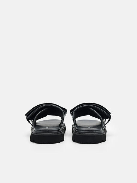 PEDRO Icon Leather Heel Sandals, Black