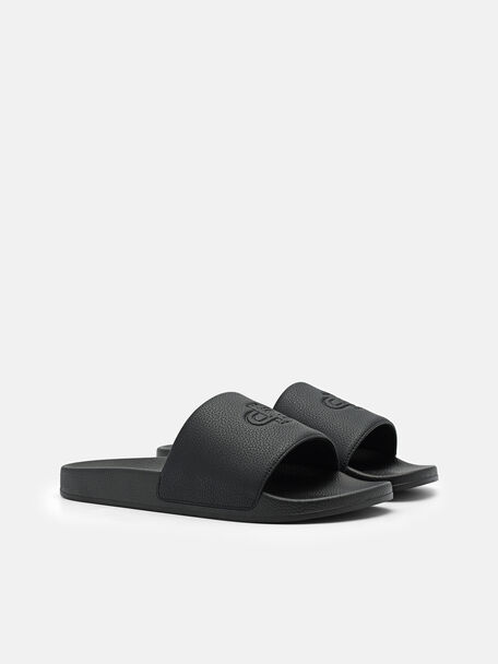 PEDRO Icon Leather Heel Sandals, Black