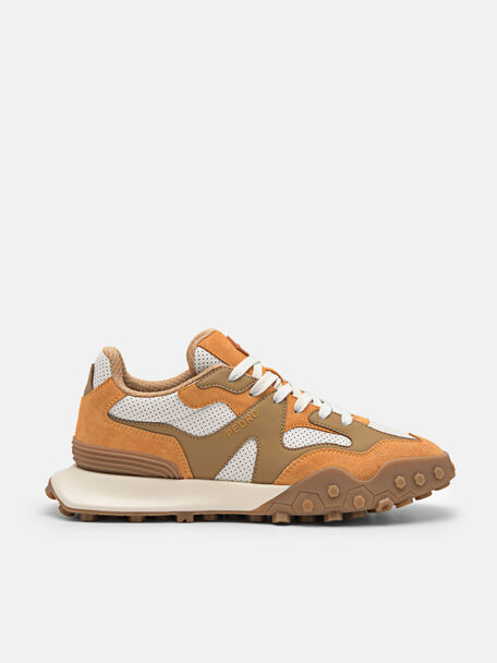 Women's Node Suede Sneakers, Mustard, hi-res