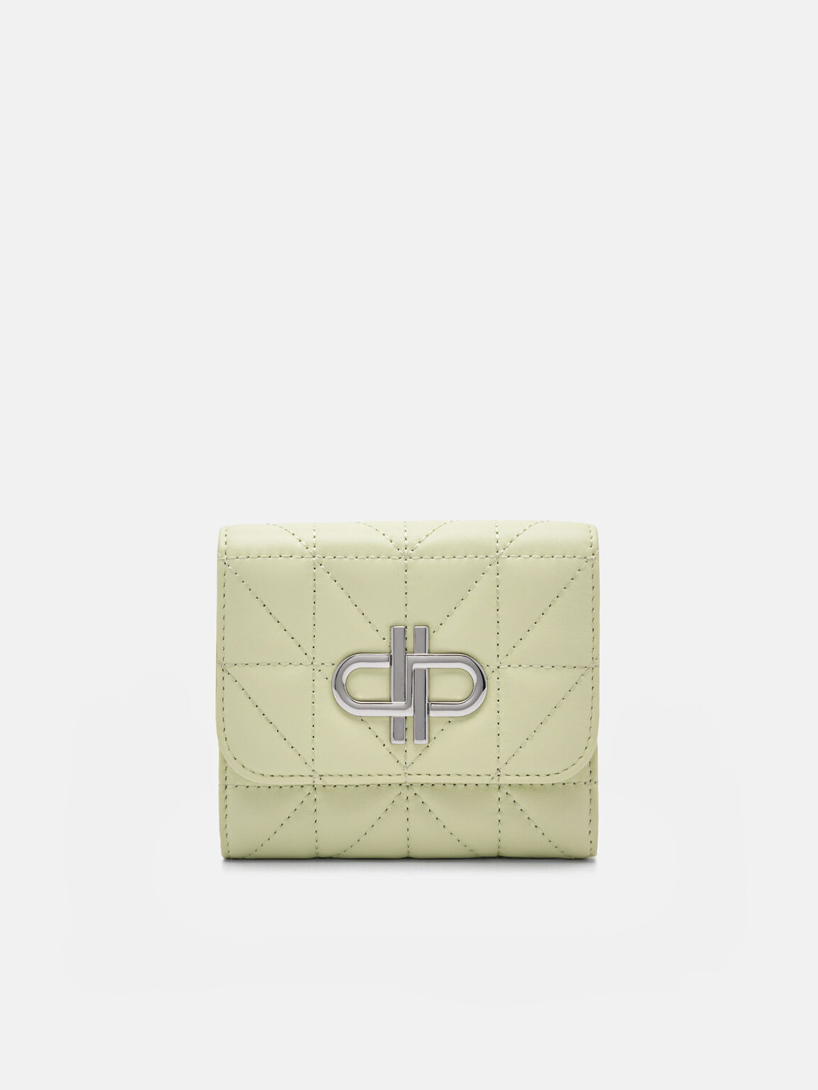 PEDRO Icon Leather Tri-Fold Wallet in Pixel, Light Green, hi-res