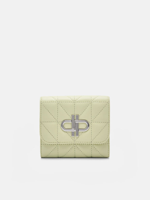 PEDRO Icon Leather Tri-Fold Wallet in Pixel, Light Green, hi-res