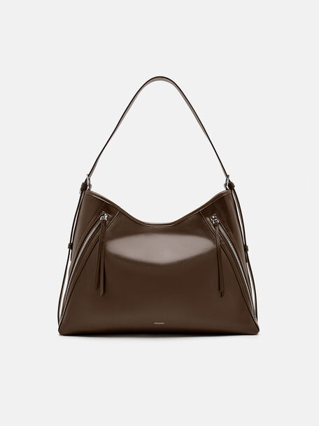 Kristen Hobo Bag, Dark Brown