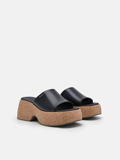 PEDRO Icon Leather Heel Sandals, Black PEDRO Icon Leather Heel Sandals, Black
