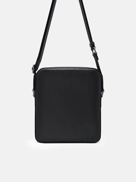 Boxy Saffiano Leather Crossbody Bag, , hi-res