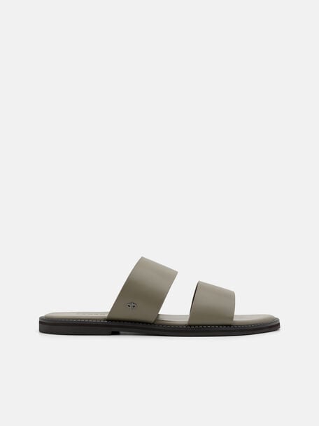 Leather Double-Strap Slide Sandals, , hi-res