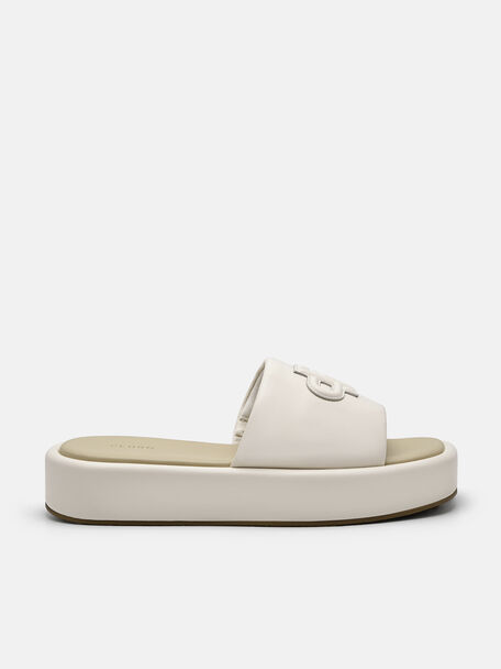 PEDRO Icon Leather Wedge Sandals, Chalk, hi-res