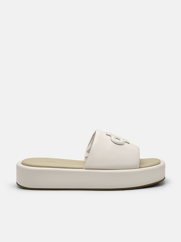 PEDRO Icon Leather Wedge Sandals, Chalk, hi-res