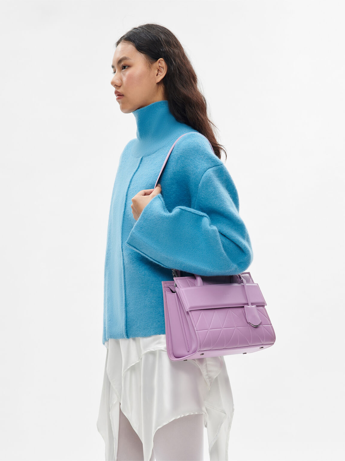 PEDRO Studio Bella Leather Handbag in Pixel, Purple