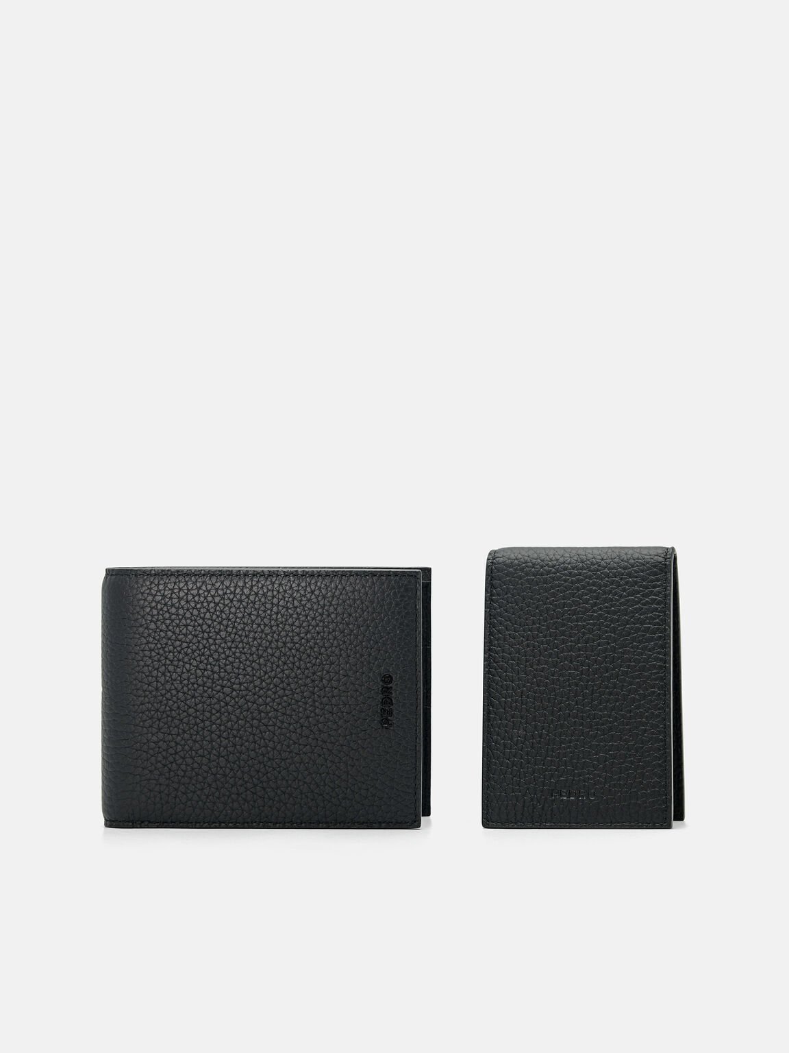 Dompet Lipat Ganda Kulit Embossed dengan Insert, , hi-res