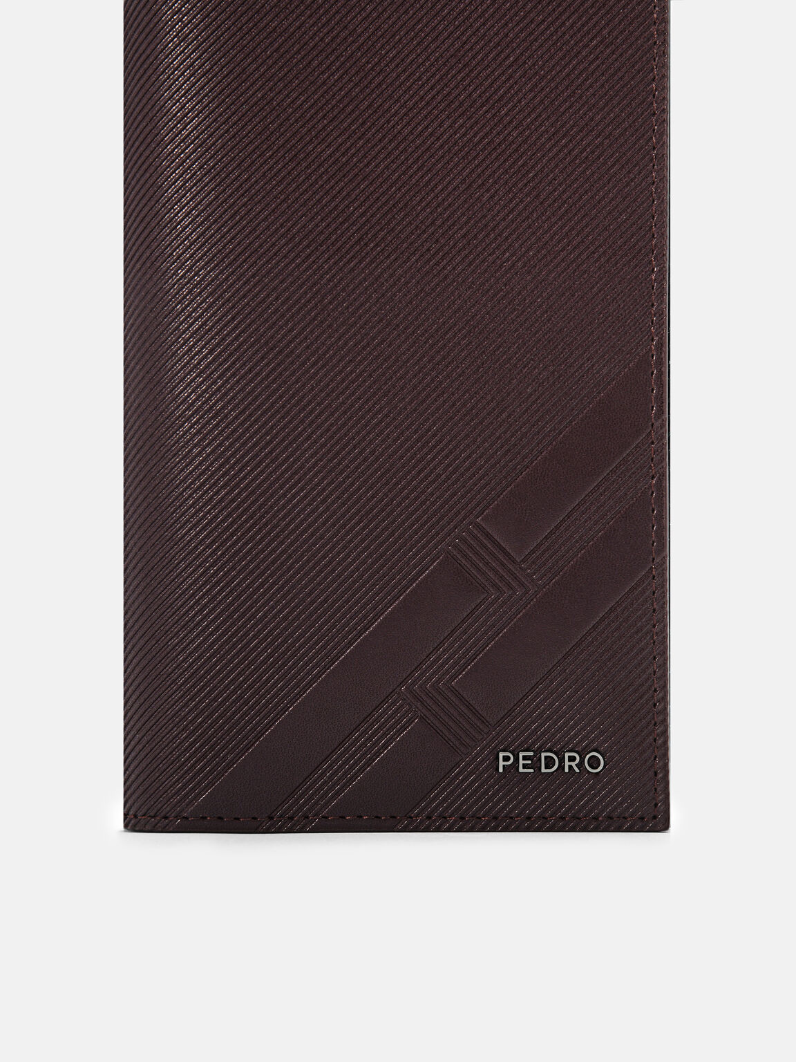 Embossed Leather Long Wallet, 