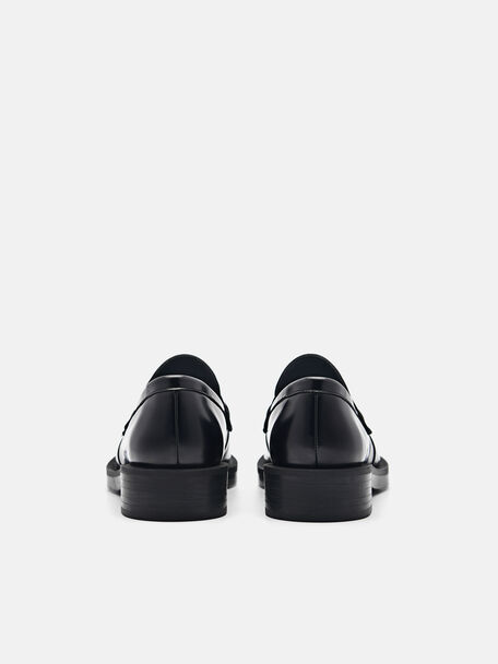 PEDRO Icon Leather Heel Sandals, Black