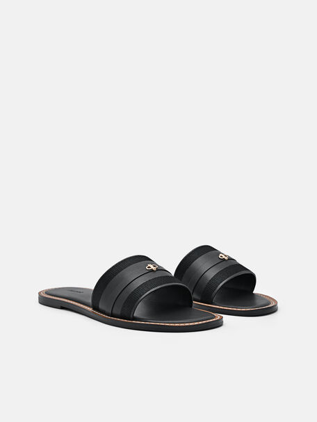PEDRO Icon Leather Heel Sandals, Black