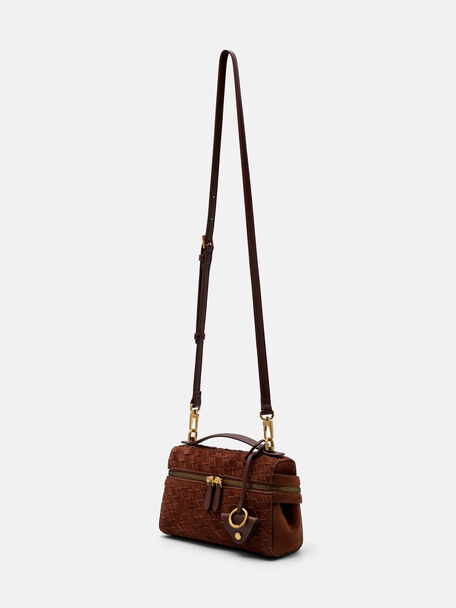 Alyssa Suede Woven Shoulder Bag, , hi-res