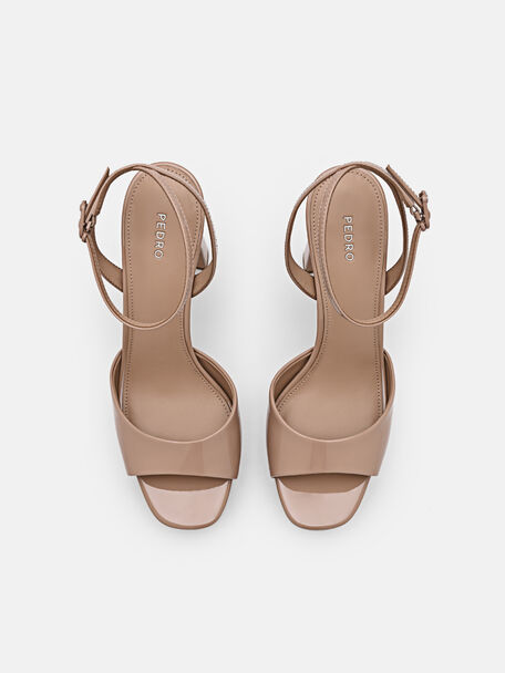 PEDRO Icon Leather Heel Sandals, Black