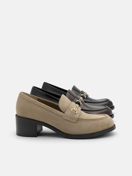 Alistair Leather Heel Loafers, , hi-res